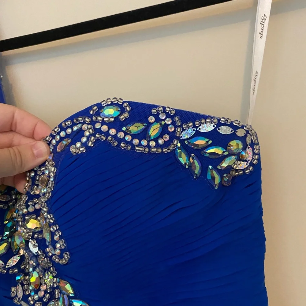 Studio 17 Royal Blue One Shoulder Dress size 8 - Picture 6 of 13